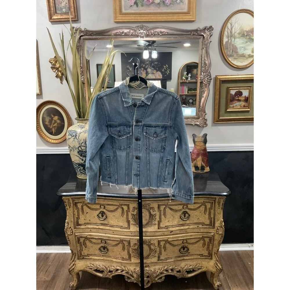 Reformation Distressed Denim Jacket
